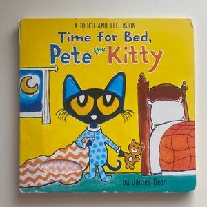 🌻Time for Bed, Pete the Kitty - Yellow and Blue Touch-and-Feel Book